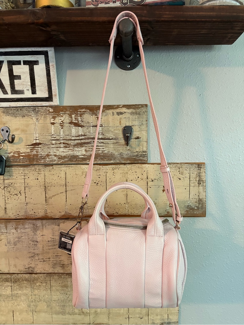 Alexander Wang Rocco Leather Crossbody Satchel, Pale Pink/Gummy, EGUC